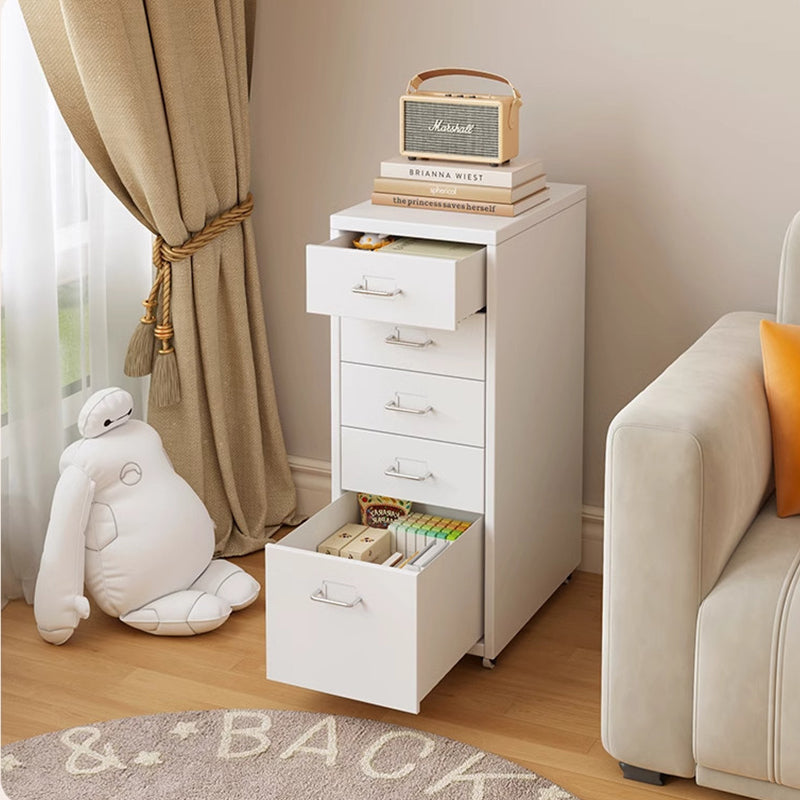 ArvionFurn Metal Storage Cabinet on Wheels, Mobile Steel Drawer Unit for Home or Office