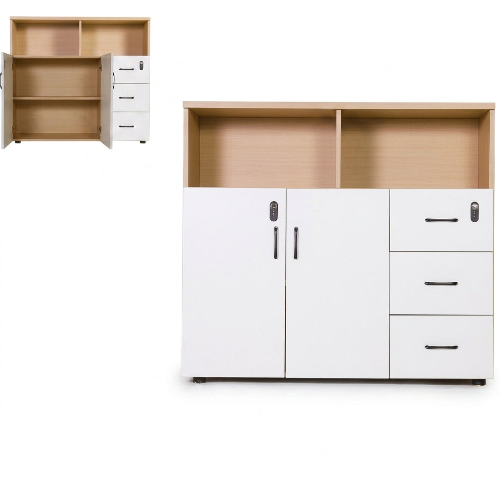 Office Low Storage Cabinet Lockable File Cabinet Drawer Unit 120–320cm
