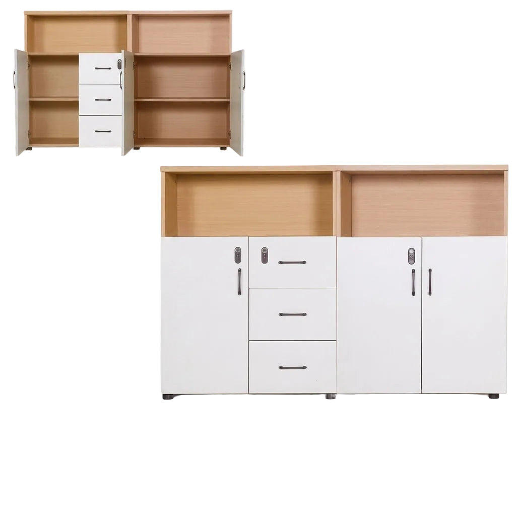 Office Low Storage Cabinet Lockable File Cabinet Drawer Unit 120–320cm