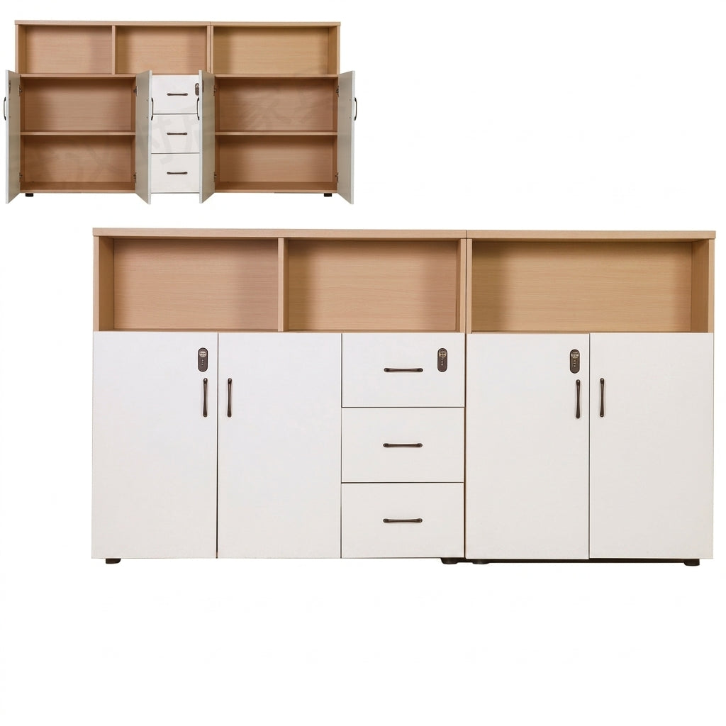 Office Low Storage Cabinet Lockable File Cabinet Drawer Unit 120–320cm