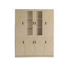 Wood File Cabinet Glass Door Lockable Storage Bookcase 80–480cm