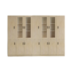Wood File Cabinet Glass Door Lockable Storage Bookcase 80–480cm