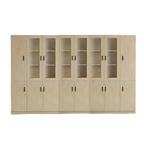 Wood File Cabinet Glass Door Lockable Storage Bookcase 80–480cm