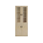 Wood File Cabinet Glass Door Lockable Storage Bookcase 80–480cm