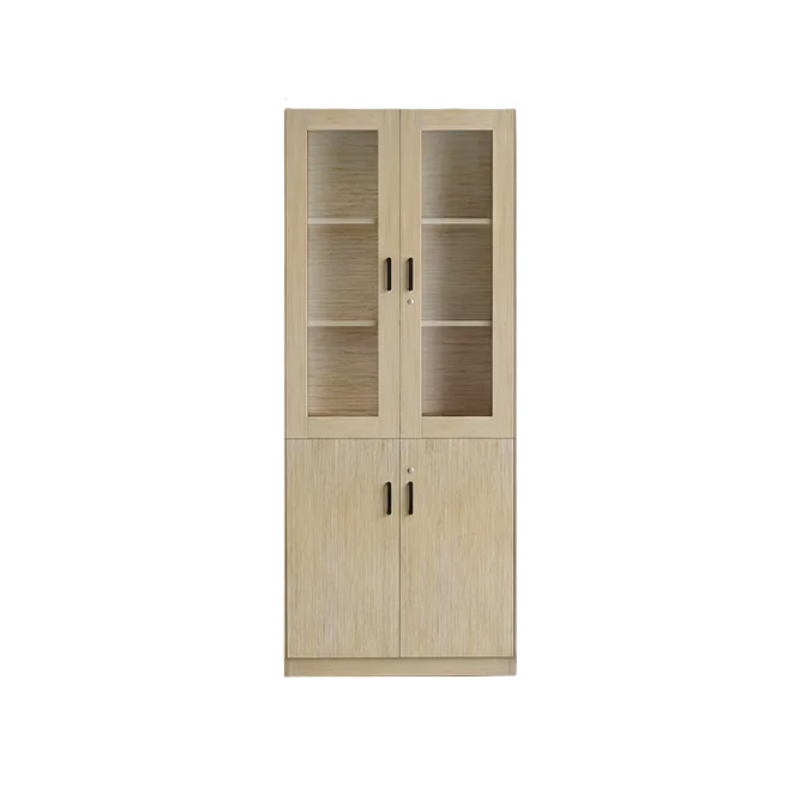 Wood File Cabinet Glass Door Lockable Storage Bookcase 80–480cm