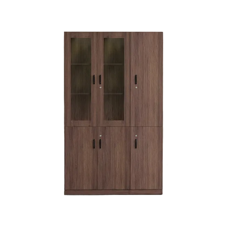 Wood File Cabinet Glass Door Lockable Storage Bookcase 80–480cm