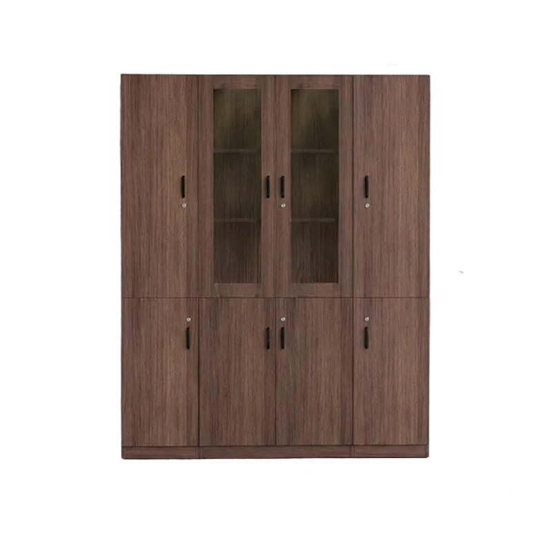 Wood File Cabinet Glass Door Lockable Storage Bookcase 80–480cm