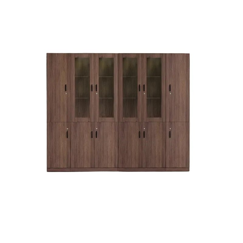Wood File Cabinet Glass Door Lockable Storage Bookcase 80–480cm