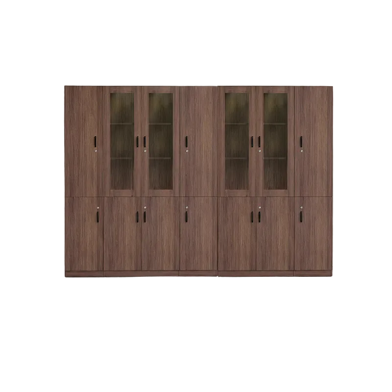 Wood File Cabinet Glass Door Lockable Storage Bookcase 80–480cm