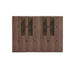 Wood File Cabinet Glass Door Lockable Storage Bookcase 80–480cm
