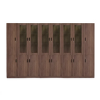 Wood File Cabinet Glass Door Lockable Storage Bookcase 80–480cm