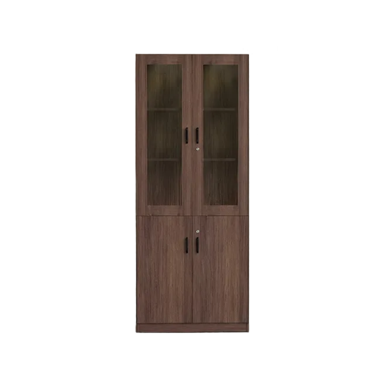 Wood File Cabinet Glass Door Lockable Storage Bookcase 80–480cm