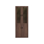 Wood File Cabinet Glass Door Lockable Storage Bookcase 80–480cm