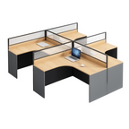ArvionFurn Modern Office Workstation Desk with Privacy Panel, 1–6 Person