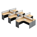 ArvionFurn Modern Office Workstation Desk with Privacy Panel, 1–6 Person