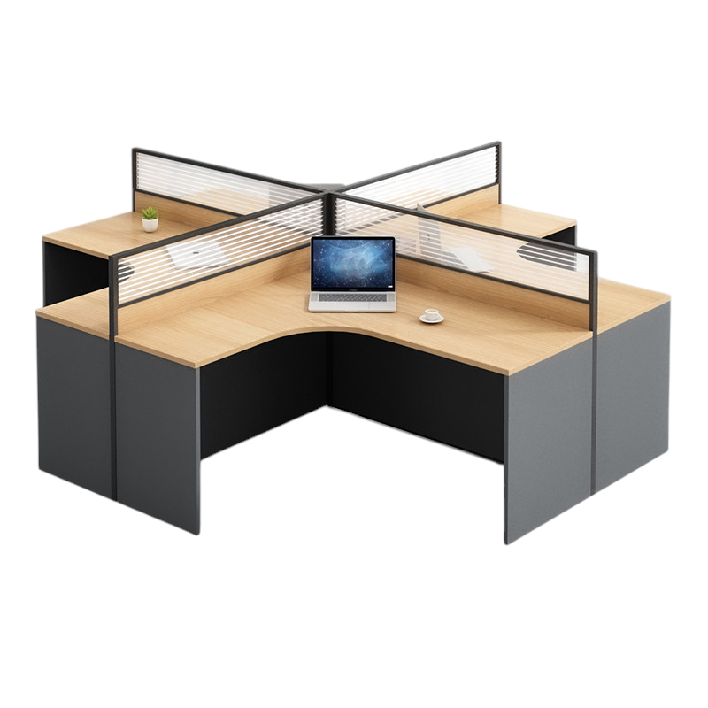 ArvionFurn Modern Office Workstation Desk with Privacy Panel, 1–6 Person
