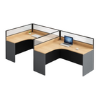 ArvionFurn Modern Office Workstation Desk with Privacy Panel, 1–6 Person