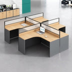 ArvionFurn Modern Office Workstation Desk with Privacy Panel, 1–6 Person
