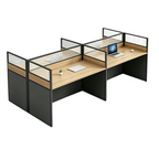 ArvionFurn Modern Office Workstation Desk with Privacy Panel, 1–6 Person