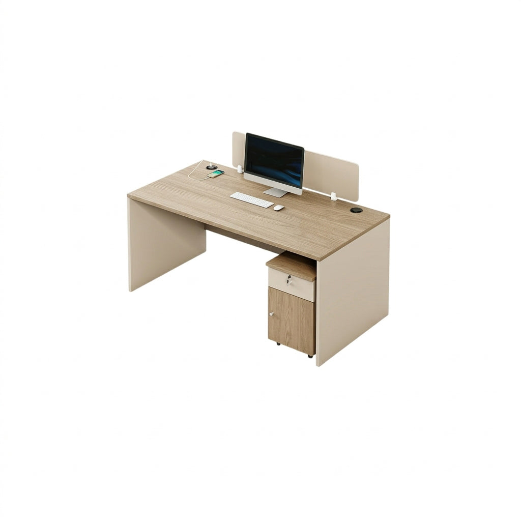 ArvionFurn Office Workstation Desk with Privacy Panels, Single to 6-Person