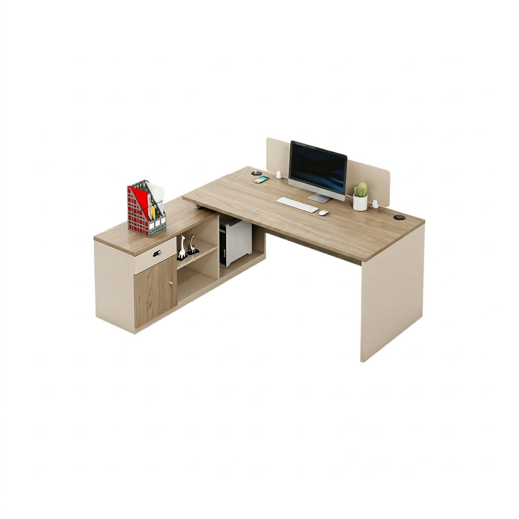 ArvionFurn Office Workstation Desk with Privacy Panels, Single to 6-Person