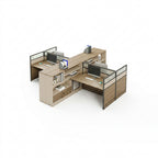 ArvionFurn Office Workstation Desk with Privacy Panels, Single to 6-Person