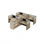 ArvionFurn Office Workstation Desk with Privacy Panels, Single to 6-Person