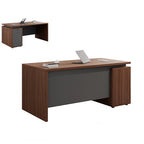 ArvionFurn Modern Employee Office Desk with 2.5cm Thick Top, Double-Layer Storage & Lockable Drawers