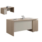 ArvionFurn Modern Employee Office Desk with 2.5cm Thick Top, Double-Layer Storage & Lockable Drawers