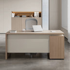 ArvionFurn Modern Employee Office Desk with 2.5cm Thick Top, Double-Layer Storage & Lockable Drawers
