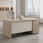 ArvionFurn Modern Employee Office Desk with 2.5cm Thick Top, Double-Layer Storage & Lockable Drawers