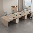 ArvionFurn Modern Employee Office Desk with 2.5cm Thick Top, Double-Layer Storage & Lockable Drawers