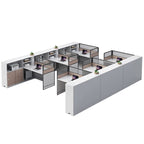 ArvionFurn Office Workstation Desk with Privacy Screens & Storage, Single to Multi-Person Options