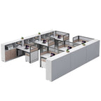 ArvionFurn Office Workstation Desk with Privacy Screens & Storage, Single to Multi-Person Options