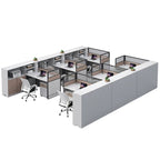 ArvionFurn Office Workstation Desk with Privacy Screens & Storage, Single to Multi-Person Options