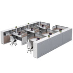 ArvionFurn Office Workstation Desk with Privacy Screens & Storage, Single to Multi-Person Options