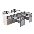 ArvionFurn Office Workstation Desk with Privacy Screens & Storage, Single to Multi-Person Options