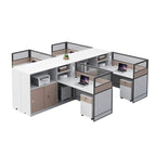 ArvionFurn Office Workstation Desk with Privacy Screens & Storage, Single to Multi-Person Options