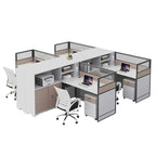 ArvionFurn Office Workstation Desk with Privacy Screens & Storage, Single to Multi-Person Options