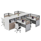 ArvionFurn Office Workstation Desk with Privacy Screens & Storage, Single to Multi-Person Options