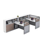 ArvionFurn Office Workstation Desk with Privacy Screens & Storage, Single to Multi-Person Options
