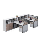 ArvionFurn Office Workstation Desk with Privacy Screens & Storage, Single to Multi-Person Options