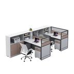 ArvionFurn Office Workstation Desk with Privacy Screens & Storage, Single to Multi-Person Options