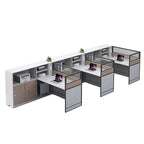ArvionFurn Office Workstation Desk with Privacy Screens & Storage, Single to Multi-Person Options
