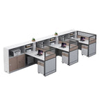 ArvionFurn Office Workstation Desk with Privacy Screens & Storage, Single to Multi-Person Options