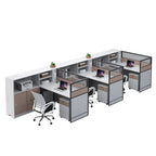 ArvionFurn Office Workstation Desk with Privacy Screens & Storage, Single to Multi-Person Options