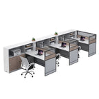 ArvionFurn Office Workstation Desk with Privacy Screens & Storage, Single to Multi-Person Options