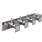 ArvionFurn Office Workstation Desk with Privacy Screens & Storage, Single to Multi-Person Options