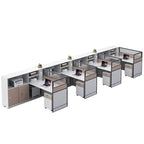 ArvionFurn Office Workstation Desk with Privacy Screens & Storage, Single to Multi-Person Options