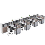 ArvionFurn Office Workstation Desk with Privacy Screens & Storage, Single to Multi-Person Options